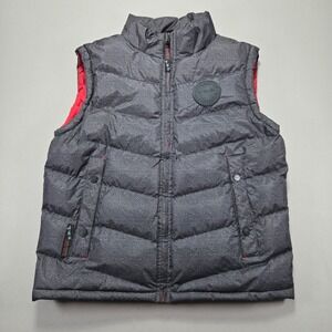 Canada Weathergear Super Triple Goose Down Puffer Vest XL TG Gray Red Lined Zip‎